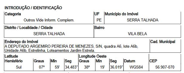 Terreno, Vila Bela em Serra Talhada, PE — foto 2 de 2