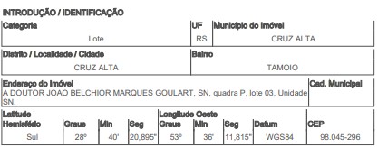 Terreno, Tamoio em Cruz Alta, RS — foto 2 de 2