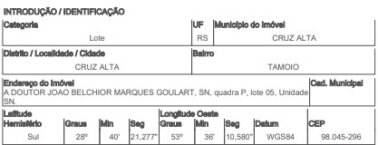 Terreno, Tamoio em Cruz Alta, RS — foto 2 de 2