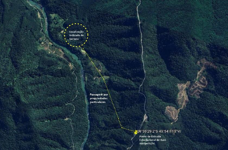 Terreno Rural de Caíva e Faxinal, sem benfeitorias, com a área de 117.435 m², Itaiópolis/SC