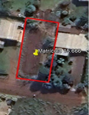 IMÓVEL URBANO COM ÁREA TOTAL DE 450,00m² - EM DERRUBADAS-RS