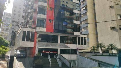 Apto 32m² | Santos-SP | Gonzaga Flat Service | Gonzaga - A 170 metros da PRAIA, 1 Dorm e Varanda - Financiamento até 420 Meses!