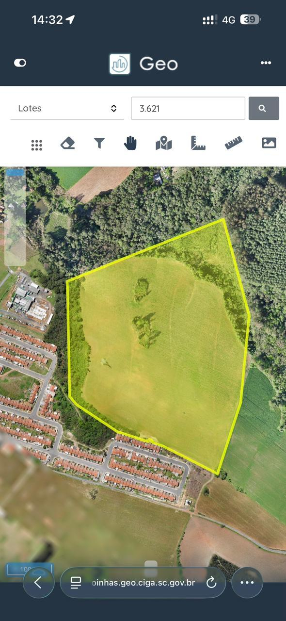 Terreno rural com área de 159.075m²,  situado no lugar denominado Palmito Piedade, no municipio e comarca de  Canoinhas/SC.