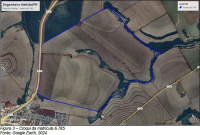 Fração ideal de 50% do imóvel com área total de 3.630.000 m² em Engenheiro Beltrão/PR