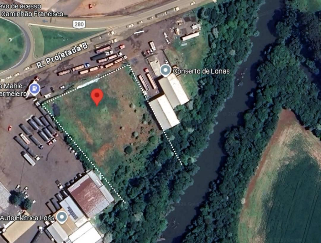 ÁREA ESTRATÉGICA 6.972,88m²  FRENTE PARA BR-280