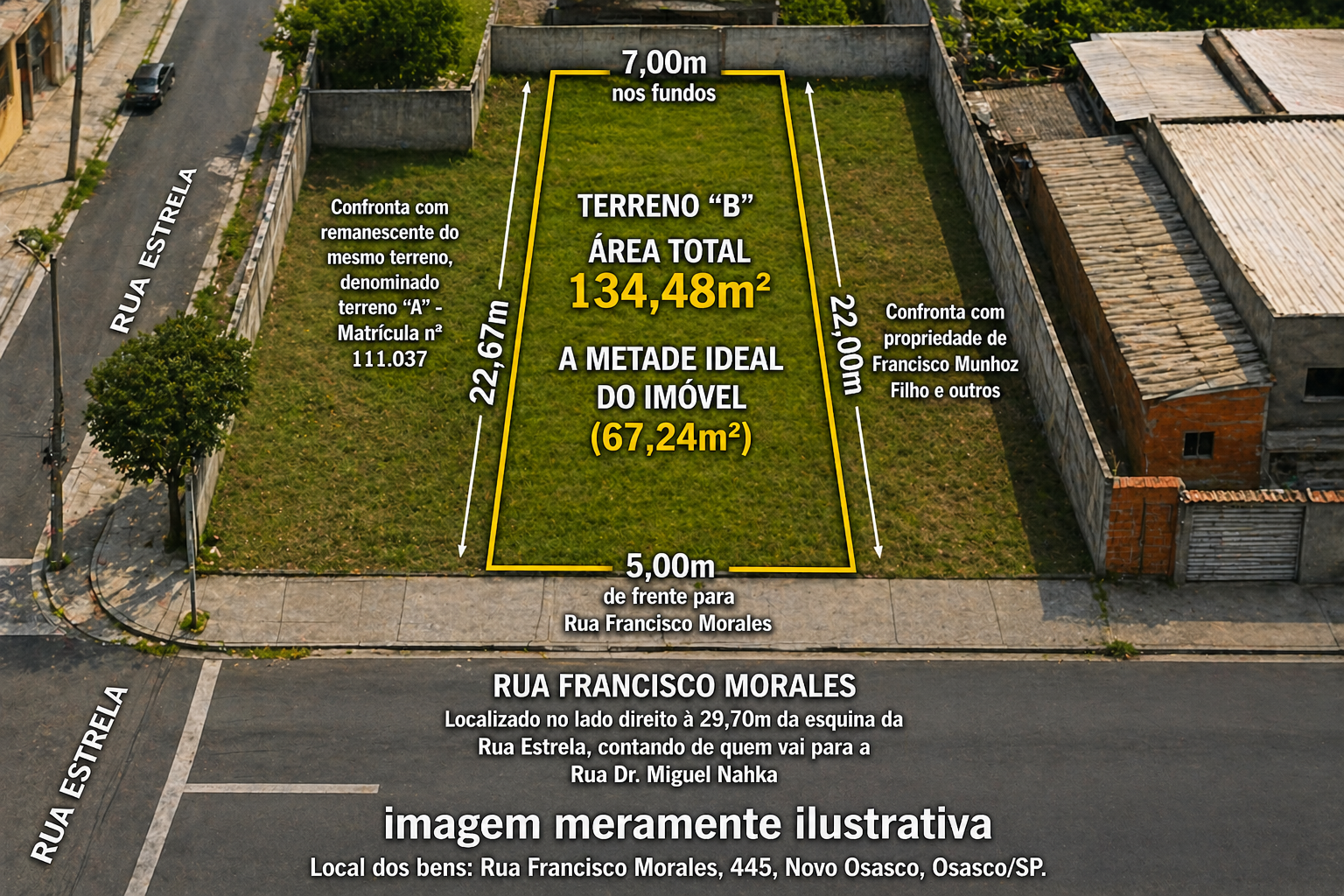 Metade ideal - terreno com área de 134,48 m² - novo osasco, osasco/sp