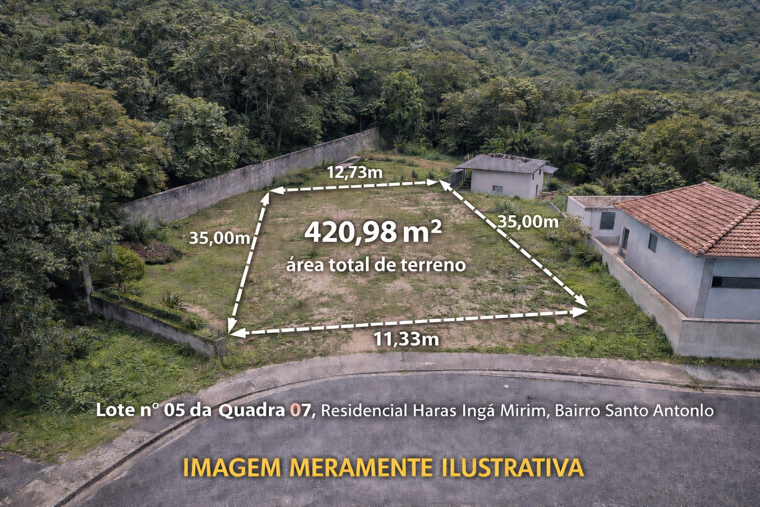 Terreno com área total de 420,98 m² - bairro santo antônio velho, boituva/sp