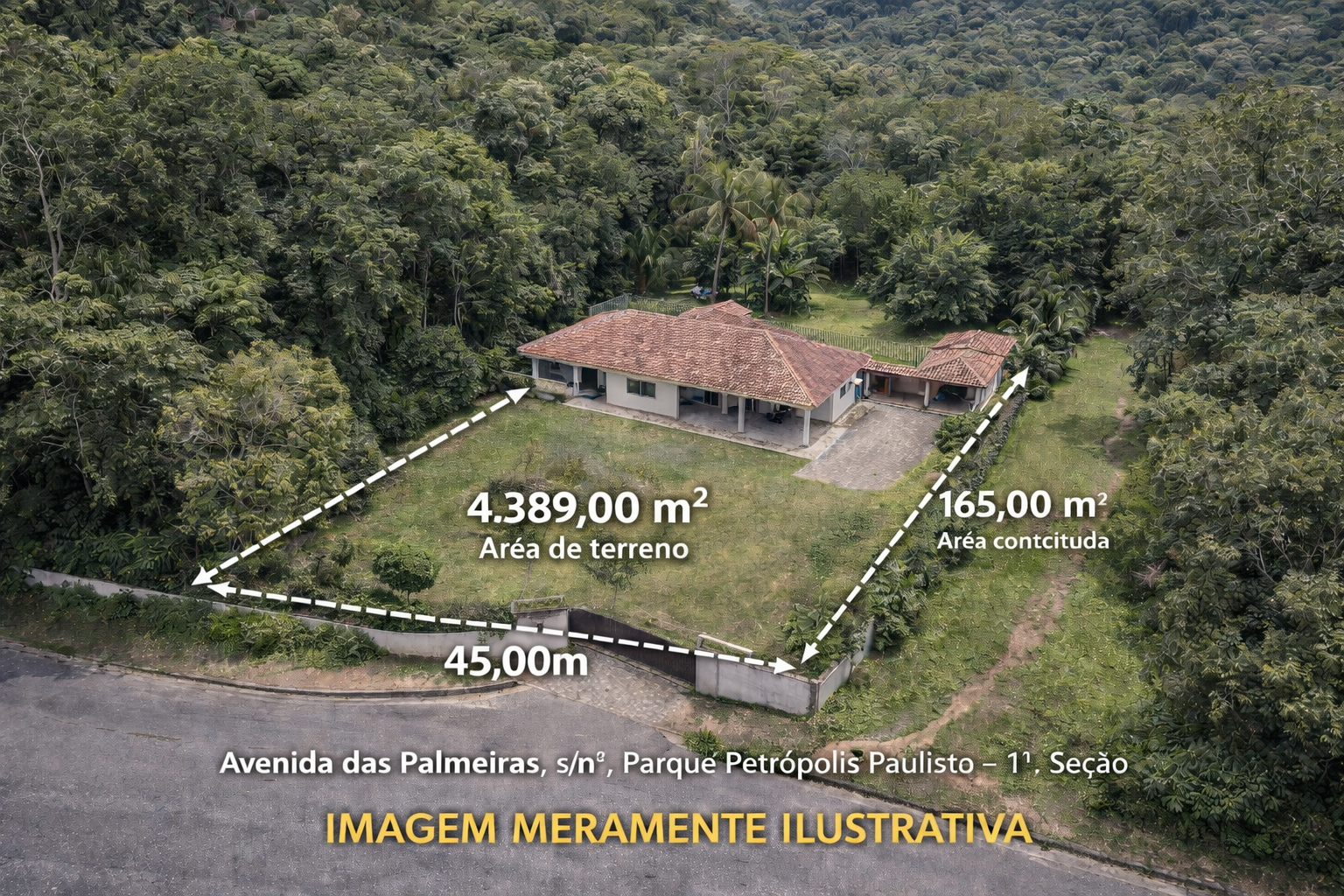 Casa com área total de 1.355,00m² - roseira, mairiporã/sp