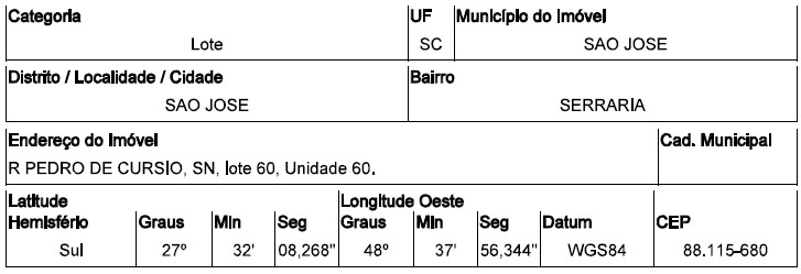 Terreno, Serraria, São José, SC