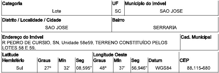 Terreno, Serraria, São José, SC