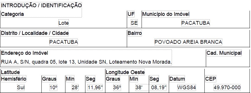 Terreno, Povoado Areia Branca, Pacatuba, SE